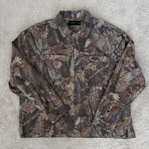 Abercrombie Long Sleeve Workwear Shirt Brown Camo XL